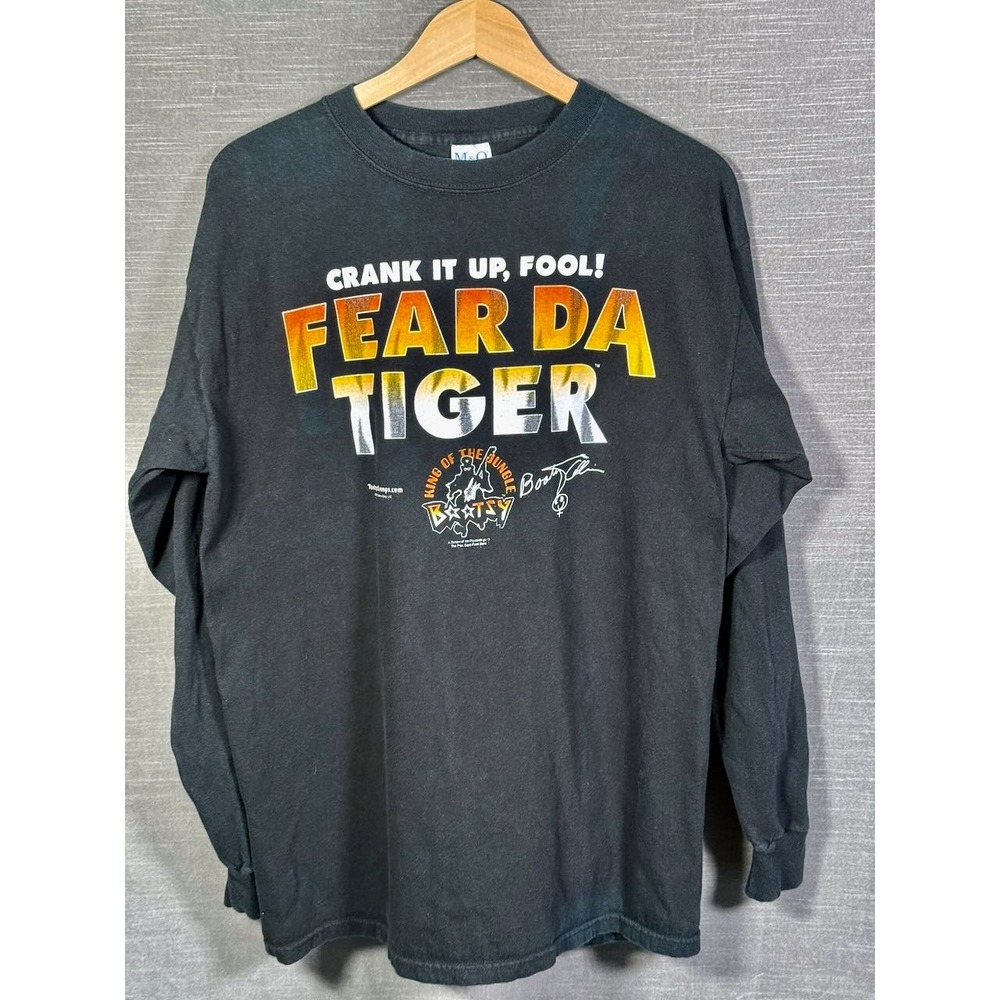 Bootsy Collins Fear Da Tiger Long Sleeve Mens L Black 2005 M&O Knits Bengals